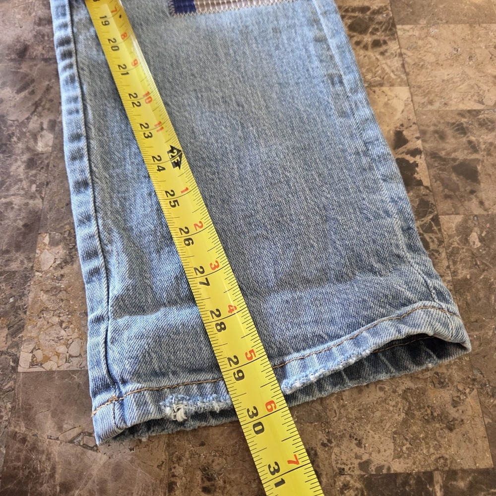 Anthropologie Pilcro 30 Slim Boyfriend Embroidered Patch Mid Rise Distress Jean - Picture 10 of 16